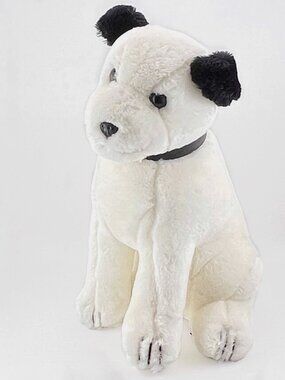 Vintage 1992 Dakin Nipper The RCA Dog Plush Black White Stuffed Animal Toy 12”